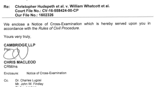 350 notice of cross examination